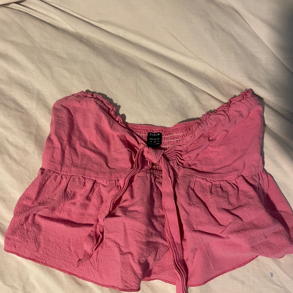 SHEIN Pink Off-Shoulder Blouse